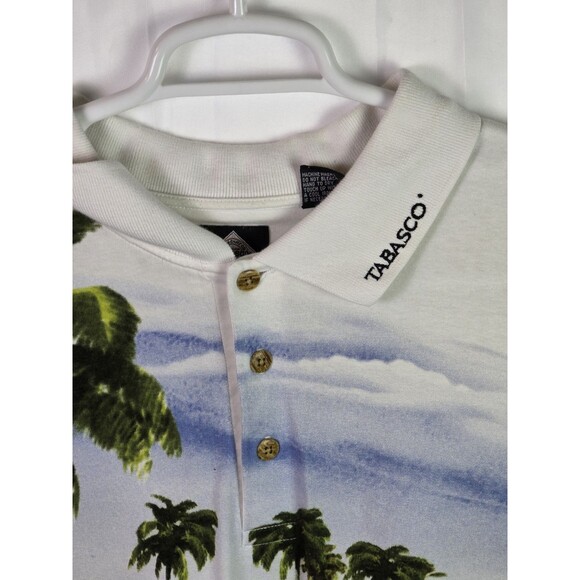Louisiana Tabasco Men's XXL Palm Trees Golf Shirt - Picture 3 of 11